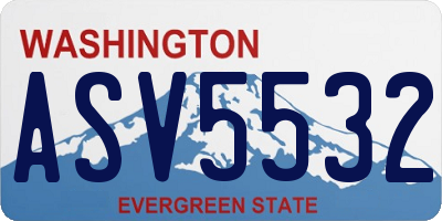 WA license plate ASV5532