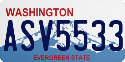 WA license plate ASV5533