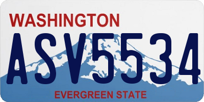 WA license plate ASV5534