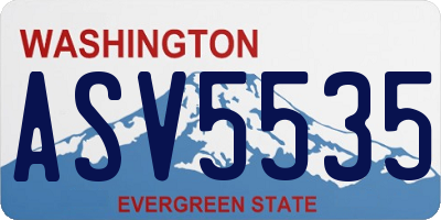 WA license plate ASV5535