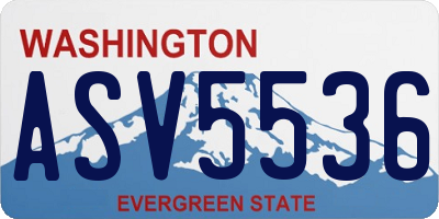WA license plate ASV5536