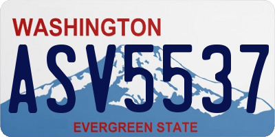 WA license plate ASV5537