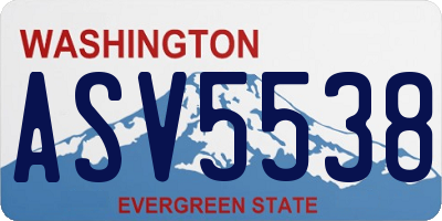 WA license plate ASV5538
