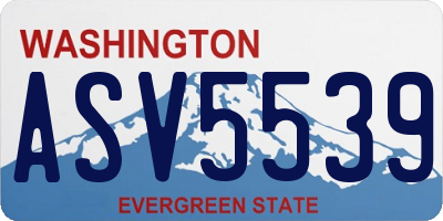 WA license plate ASV5539