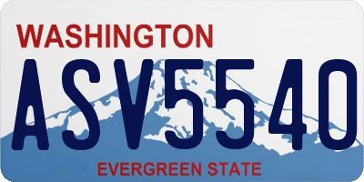 WA license plate ASV5540