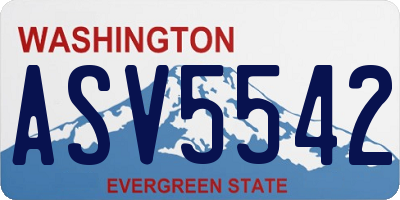 WA license plate ASV5542