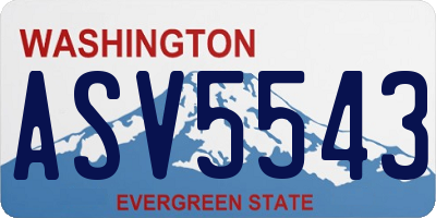 WA license plate ASV5543