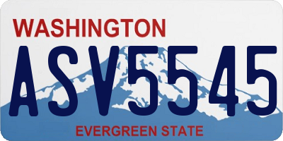 WA license plate ASV5545