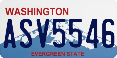 WA license plate ASV5546