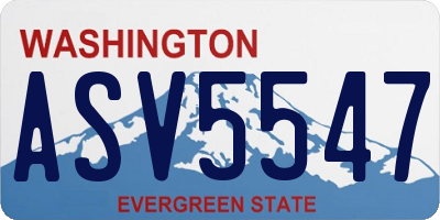 WA license plate ASV5547