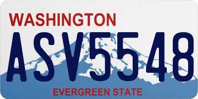 WA license plate ASV5548