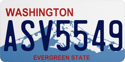 WA license plate ASV5549