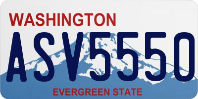 WA license plate ASV5550