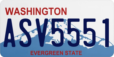 WA license plate ASV5551