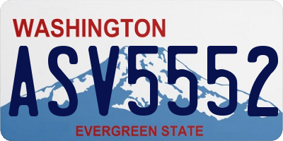 WA license plate ASV5552