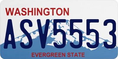 WA license plate ASV5553