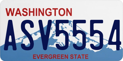 WA license plate ASV5554
