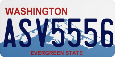 WA license plate ASV5556