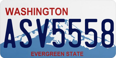 WA license plate ASV5558