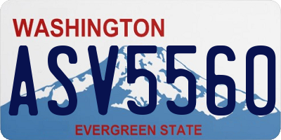 WA license plate ASV5560