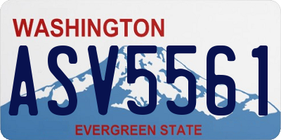 WA license plate ASV5561