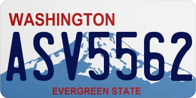 WA license plate ASV5562