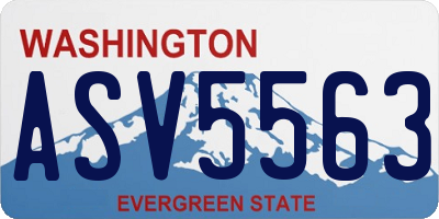 WA license plate ASV5563