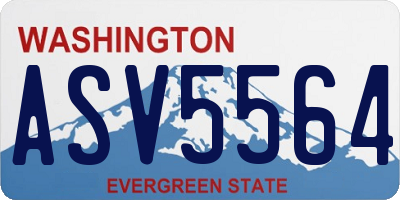 WA license plate ASV5564