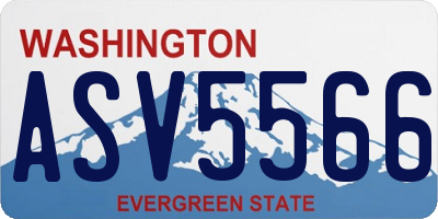 WA license plate ASV5566