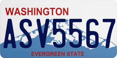 WA license plate ASV5567