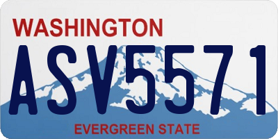 WA license plate ASV5571