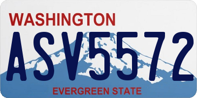 WA license plate ASV5572