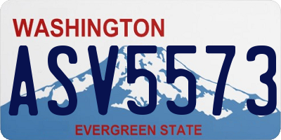 WA license plate ASV5573