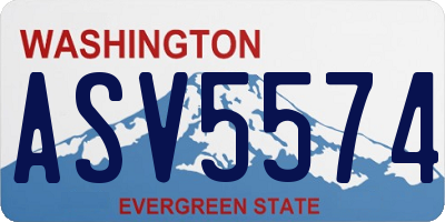 WA license plate ASV5574