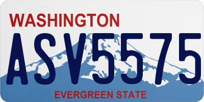 WA license plate ASV5575