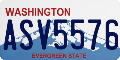 WA license plate ASV5576