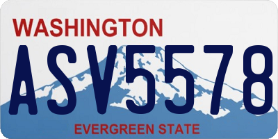 WA license plate ASV5578