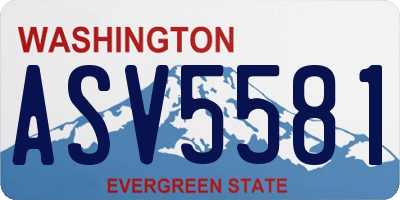 WA license plate ASV5581