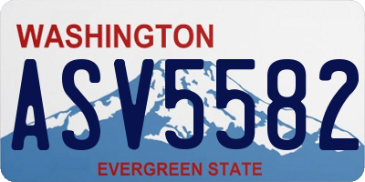 WA license plate ASV5582
