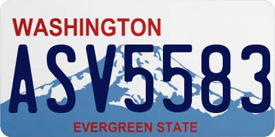 WA license plate ASV5583