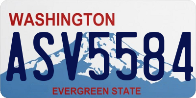 WA license plate ASV5584