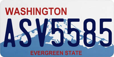 WA license plate ASV5585