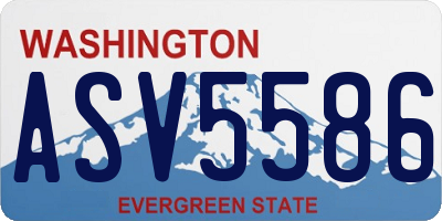 WA license plate ASV5586