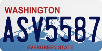 WA license plate ASV5587