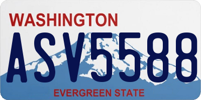 WA license plate ASV5588