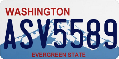 WA license plate ASV5589