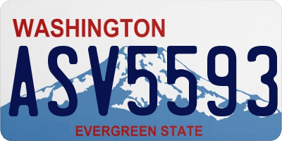 WA license plate ASV5593
