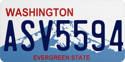 WA license plate ASV5594