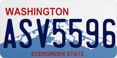WA license plate ASV5596