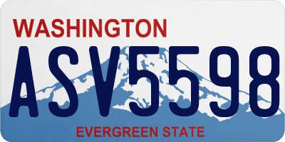 WA license plate ASV5598